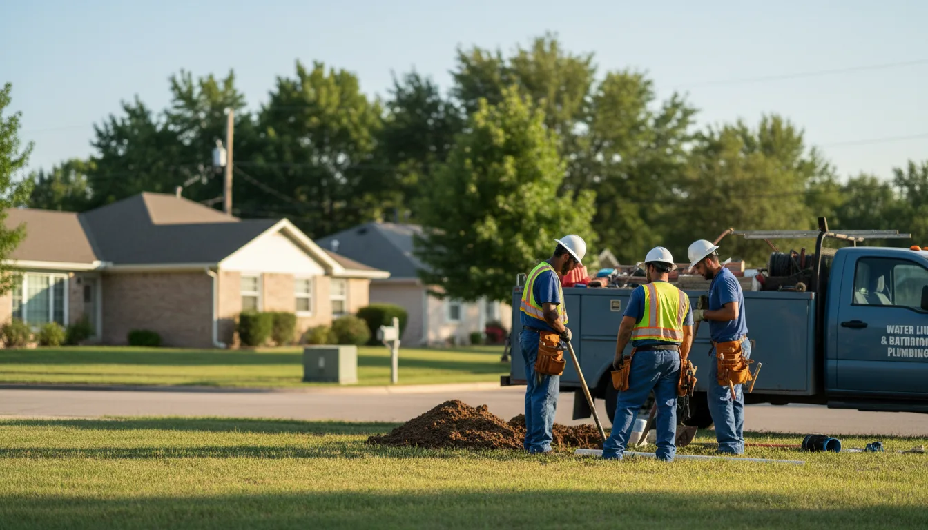 Residential water line and bathroom plumbing service in Kilbourne, OH